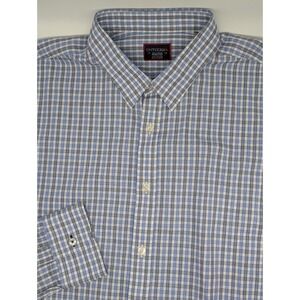 Untuckit Shirt Mens 2XL Long Sleeve Blue Check‎ Gingham Cotton Lightweight